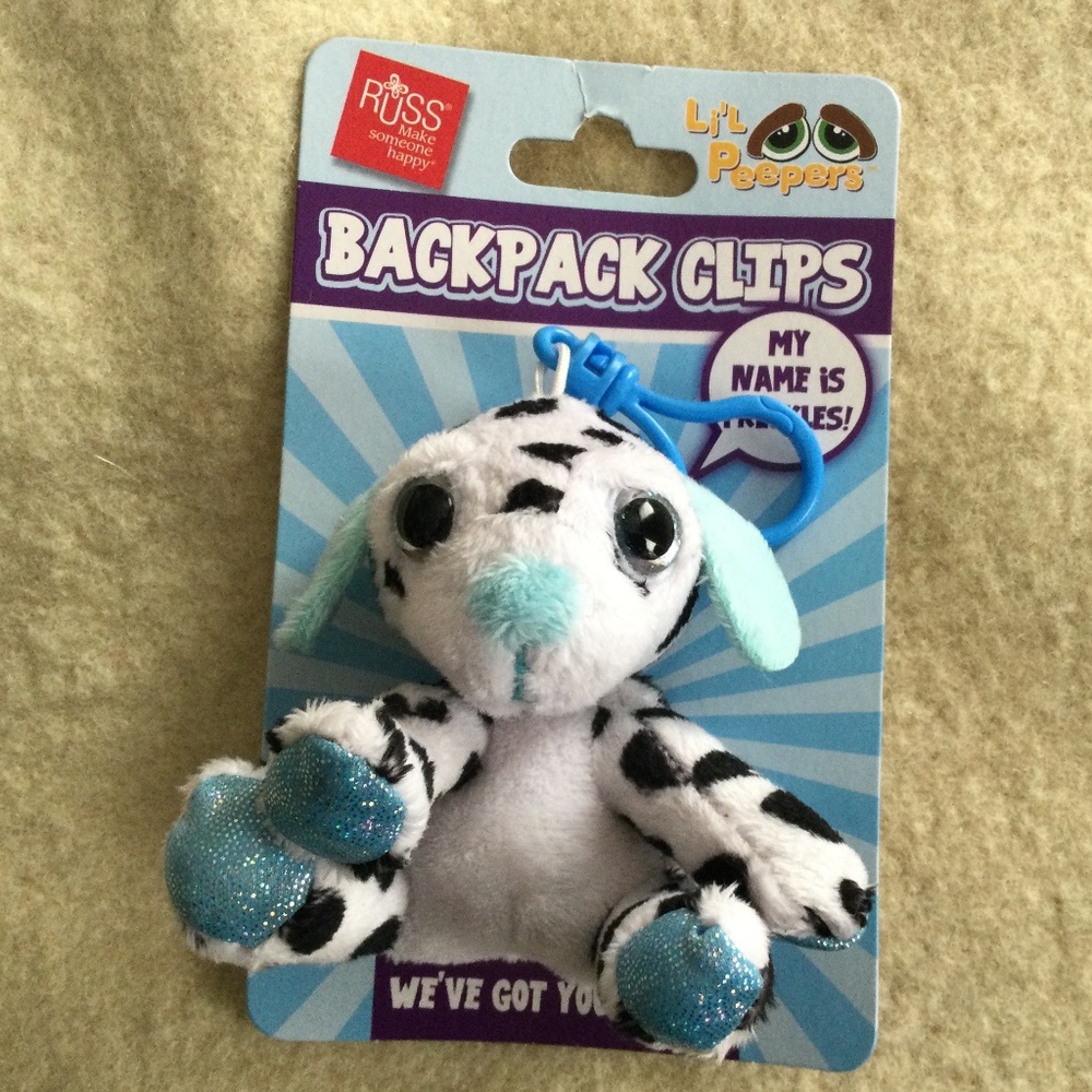 Russ L’Il Peepers Dalmation Backpack Clip